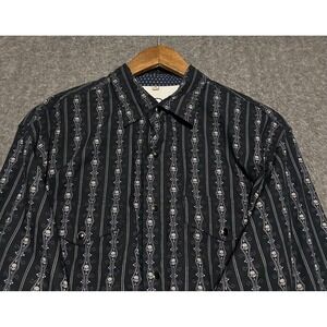 Scully pearl snap shirt long sleeve sculls AOP mens medium black rodeo western
